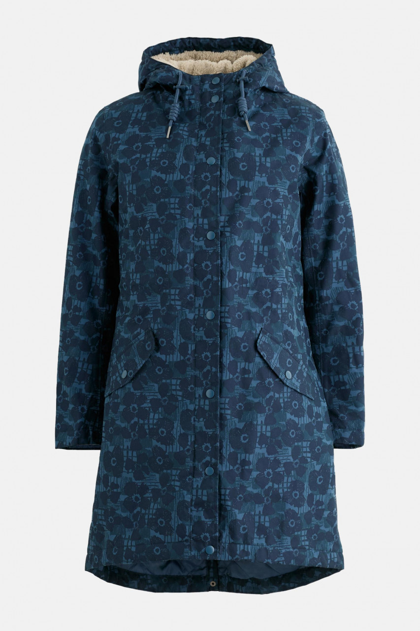 Seasalt Cornwall Regenjacke Plant Hunter Damen Blau Blumen Winterjacke