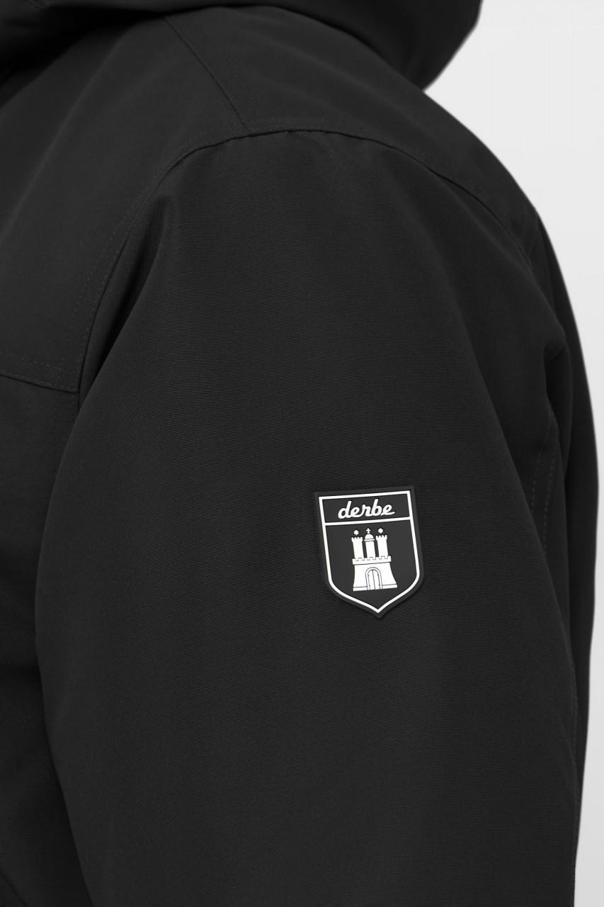 Derbe Festholm Herren Winterjacke Schwarz Caramel