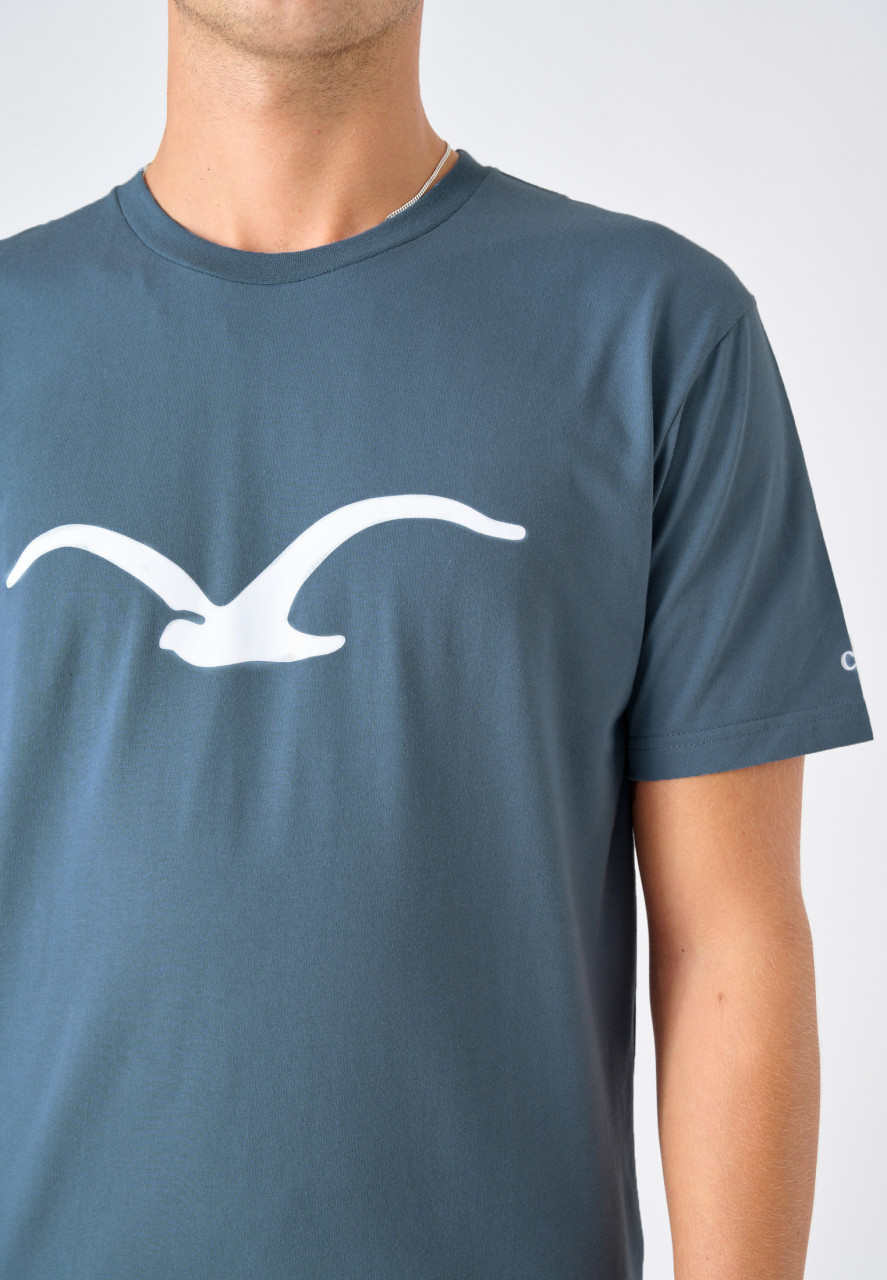 Cleptomanicx Herren T-Shirt Möwe Blau Jeans | Hanseheld.de