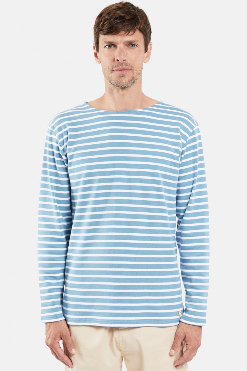 Armor Lux Streifenshirt Hellblau Weiß Gestreift Herren Mariniere