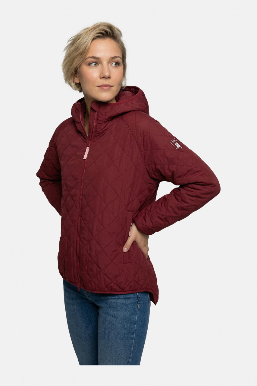 Derbe Übergangsjacke Quiltby Short Damen Rot Bordeaux Steppjacke