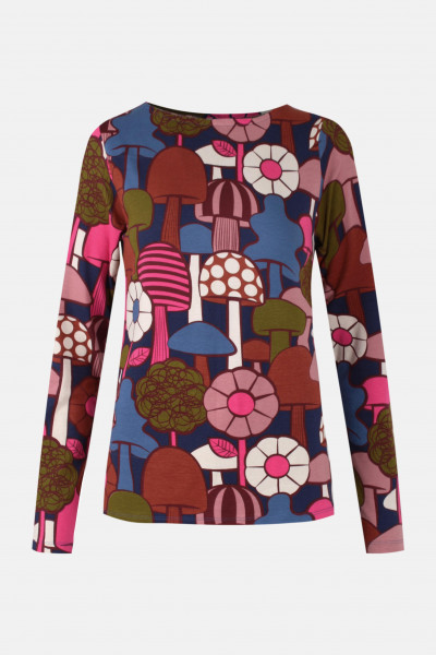 Danefae Langarmshirt Daneboat Damen Blau Pink Pilze