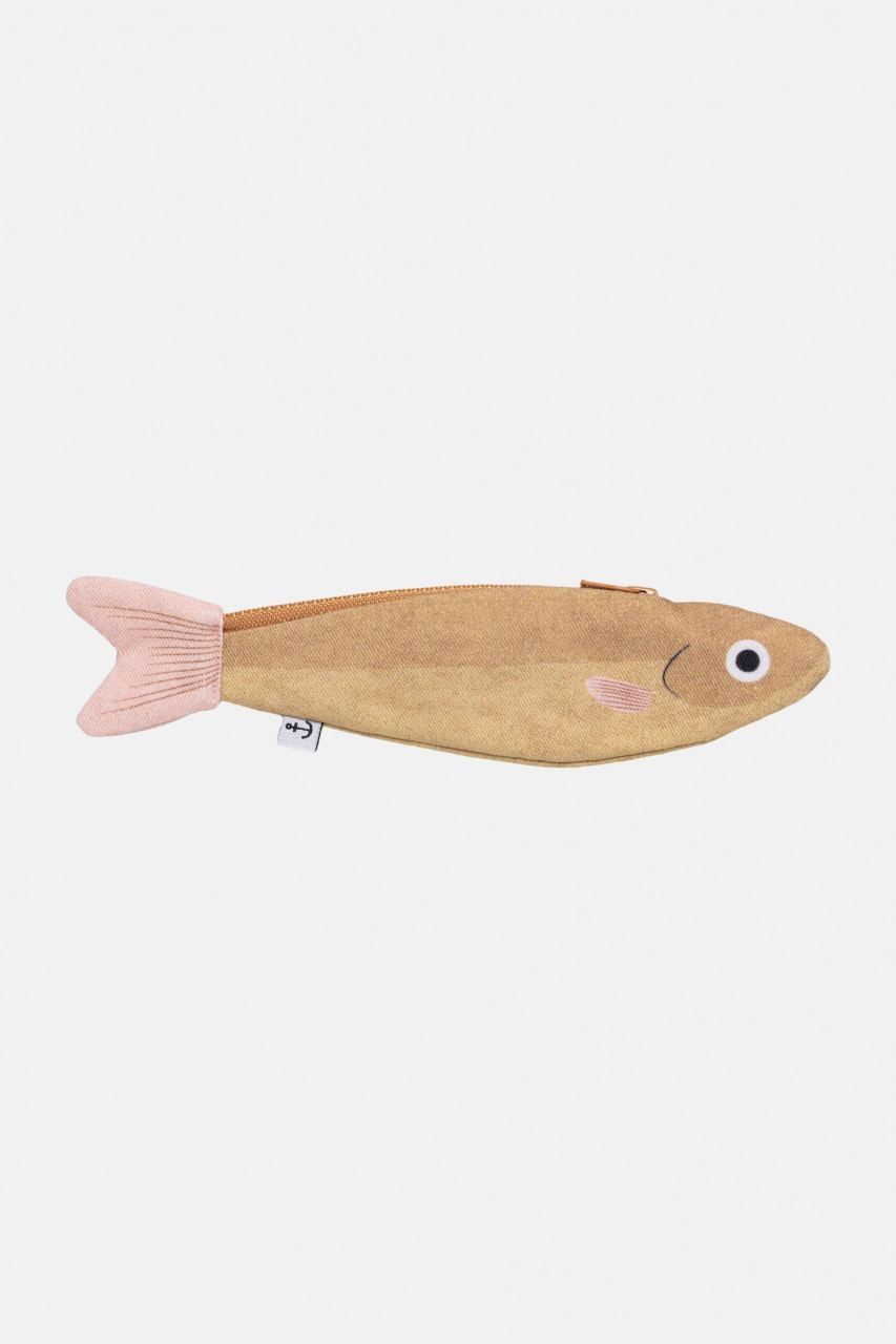 Don Fisher Schlüsselanhänger Tasche Anchovis Gold Rosa Fisch