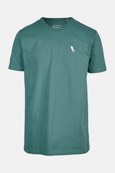 Cleptomanicx Herren T-Shirt Embro Gull North Atlantic Türkis Möwe Stick Baumwolle Nachhaltig