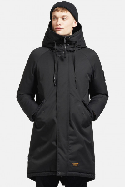 Khujo Tuck Herren Winterjacke Schwarz Black Parka Kurzmantel