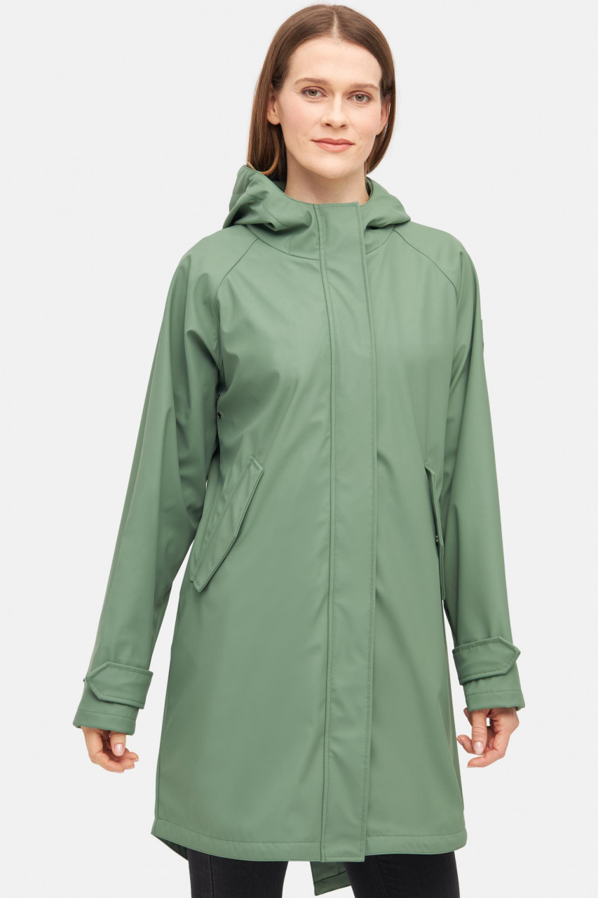 derbe Regenjacke grün - Model-Foto